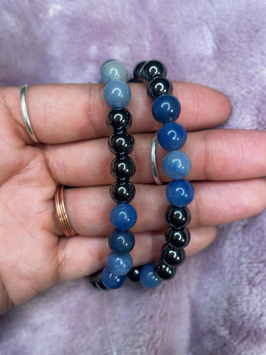 Hematite and Blue Aventurine bracelet